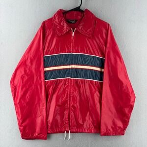 Vintage 60s Penneys Towncraft Jacket Mens Large Red Windbreaker‎ Talon Zip